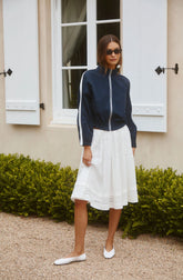 Inixyf Wrenlee Embroidered Midi Skirt