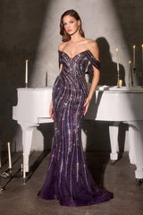 Salinger Gown - Sequin & Crystal Fitted Evening Dress
