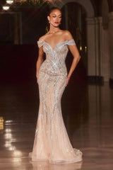 Salinger Gown - Sequin & Crystal Fitted Evening Dress