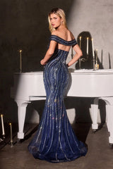 Salinger Gown - Sequin & Crystal Fitted Evening Dress