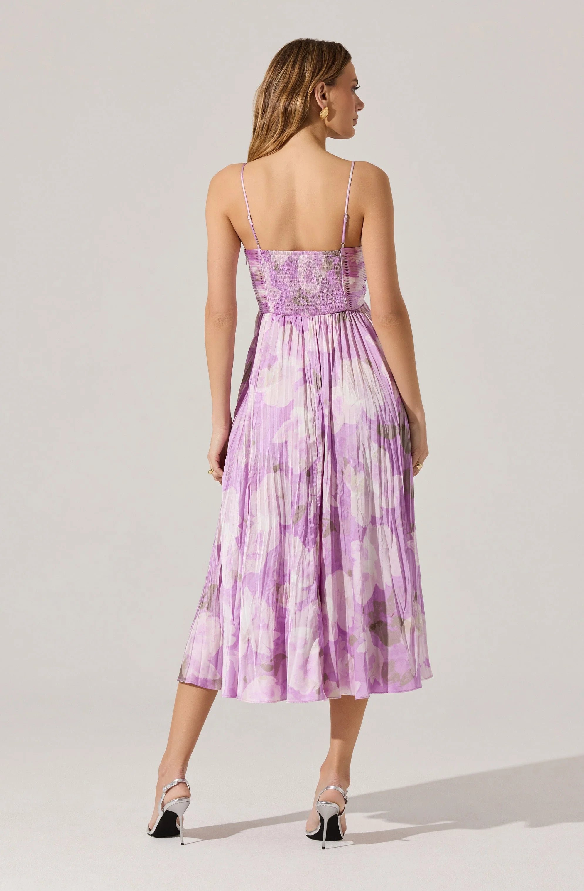 Inixyf Maeve Pleated Satin Midi Dress